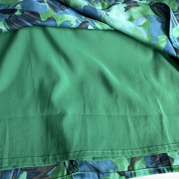 Lulus Dress Womens L Green Blue Floral Midi Fit Flare VED1050 Fairy‎ Milkmaid - Picture 7 of 13